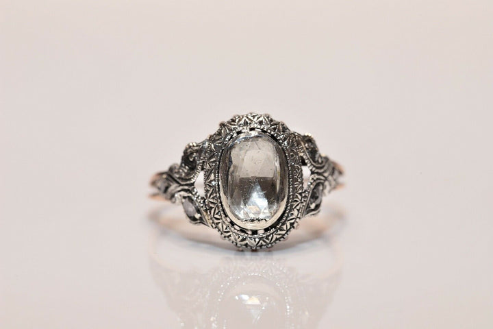 アンティーク オリジナル 8K ナチュラルローズカットダイヤモンドのリング