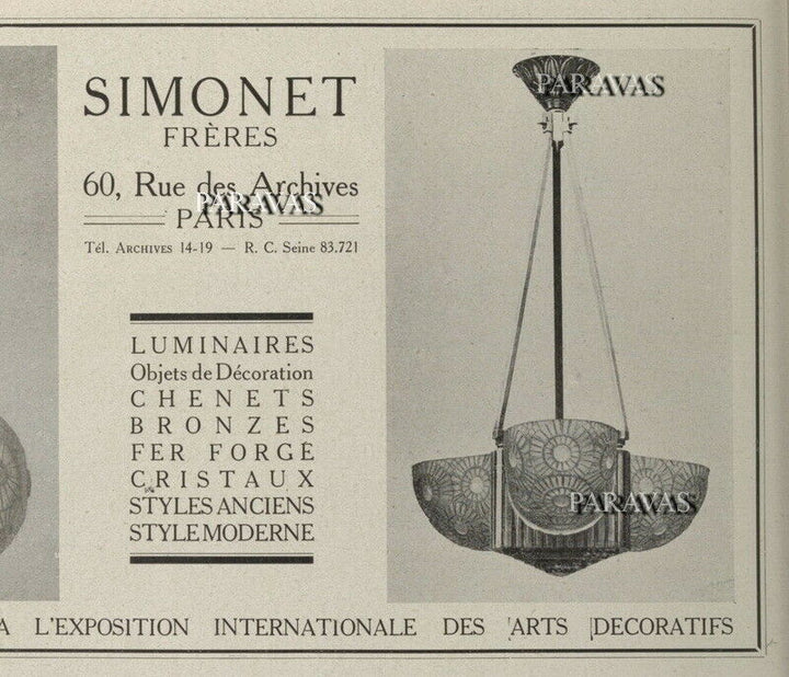 SIMONET FRERES : a pair exceptional French 1930 art deco wall sconces ... France
