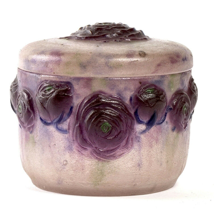 Boite Roses Pate De Verre Gabriel Argy Rousseau Renonculus Cameo Glass Box2