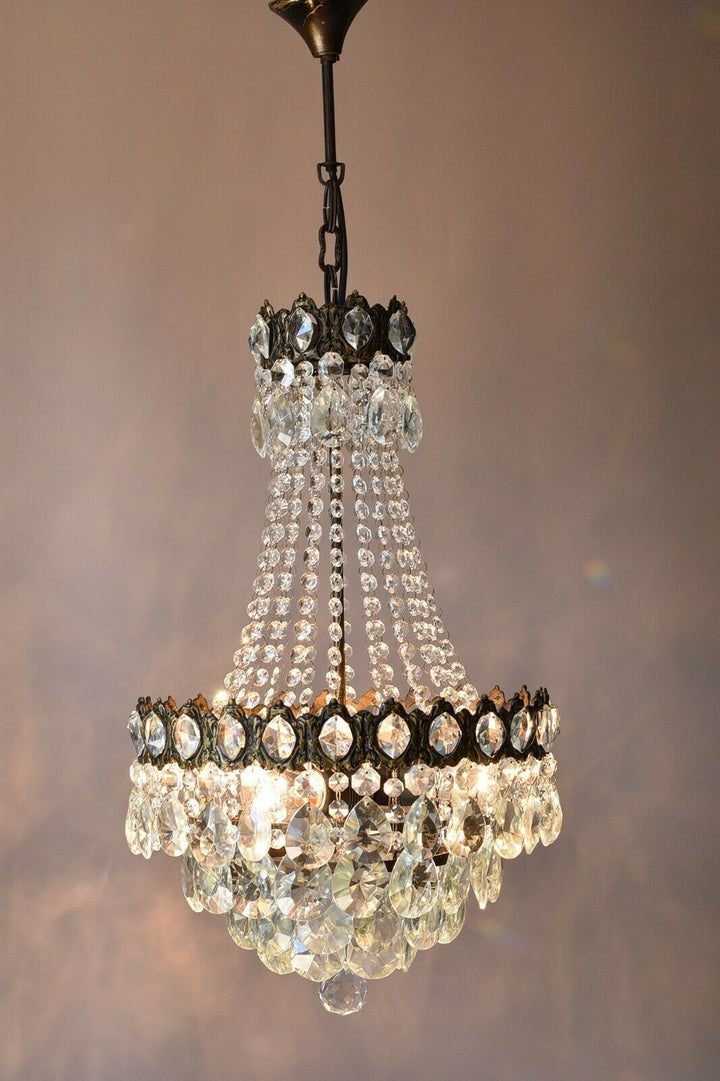 Vintage Antique French Style Empire Crystal Chandelier Lighting Pendant Lamp