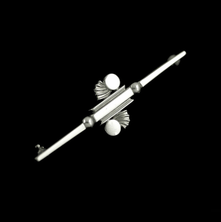 ジョージジェンセン　アールデコ　スターリングシルバー　ブローチ/ピン　#221　1945-51年代の刻印