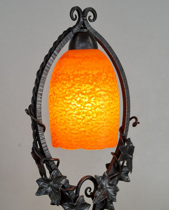DELATTE : FRENCH ART DECO LAMP ............... wrought iron 1925 1930 muller era