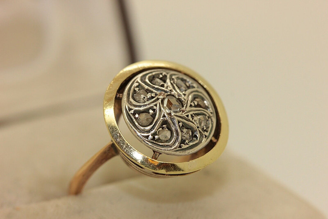 アンティーク オリジナル  14K ローズカットダイヤモンドのリング