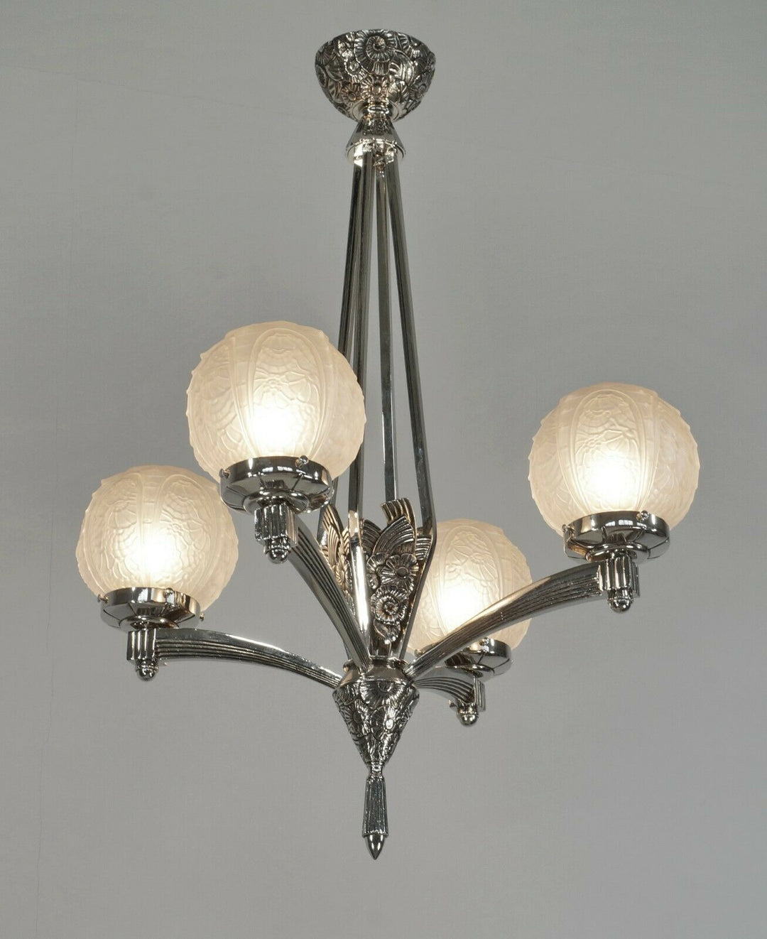 VANDAMME : FRENCH 1930 ART DECO CHANDELIER .......... lamp muller degue daum era