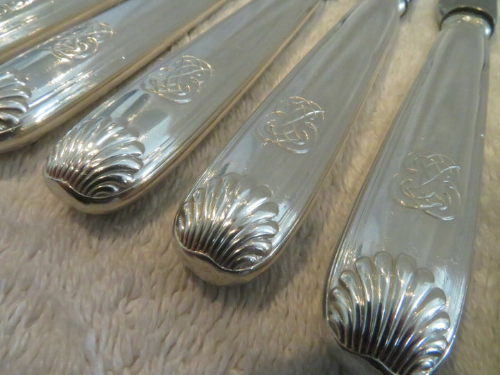 Gorgeous french 950 silver 11 dessert luncheon knives Puiforcat shells