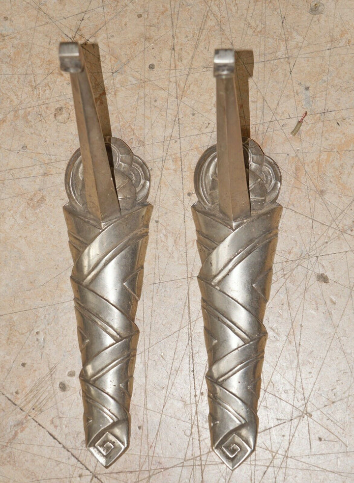 SCHNEIDER : PAIR OF 1930 FRENCH ART DECO WALL SCONCES .. lights lamp 1925 muller