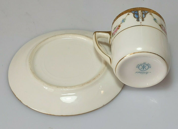 A Wonderful Rare Taisho Period Noritake Art Nouveau Demitasse Cup & Saucer