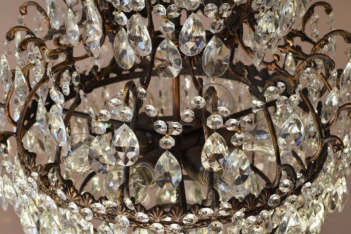 Opulent French Style Vintage Crystal Chandelier Antique Lighting Home Light Lamp