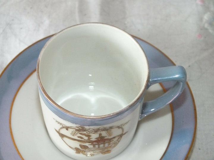 Antique Hand Painted Noritake Demitasse Coffee Cup/ Can and Saucer C1908