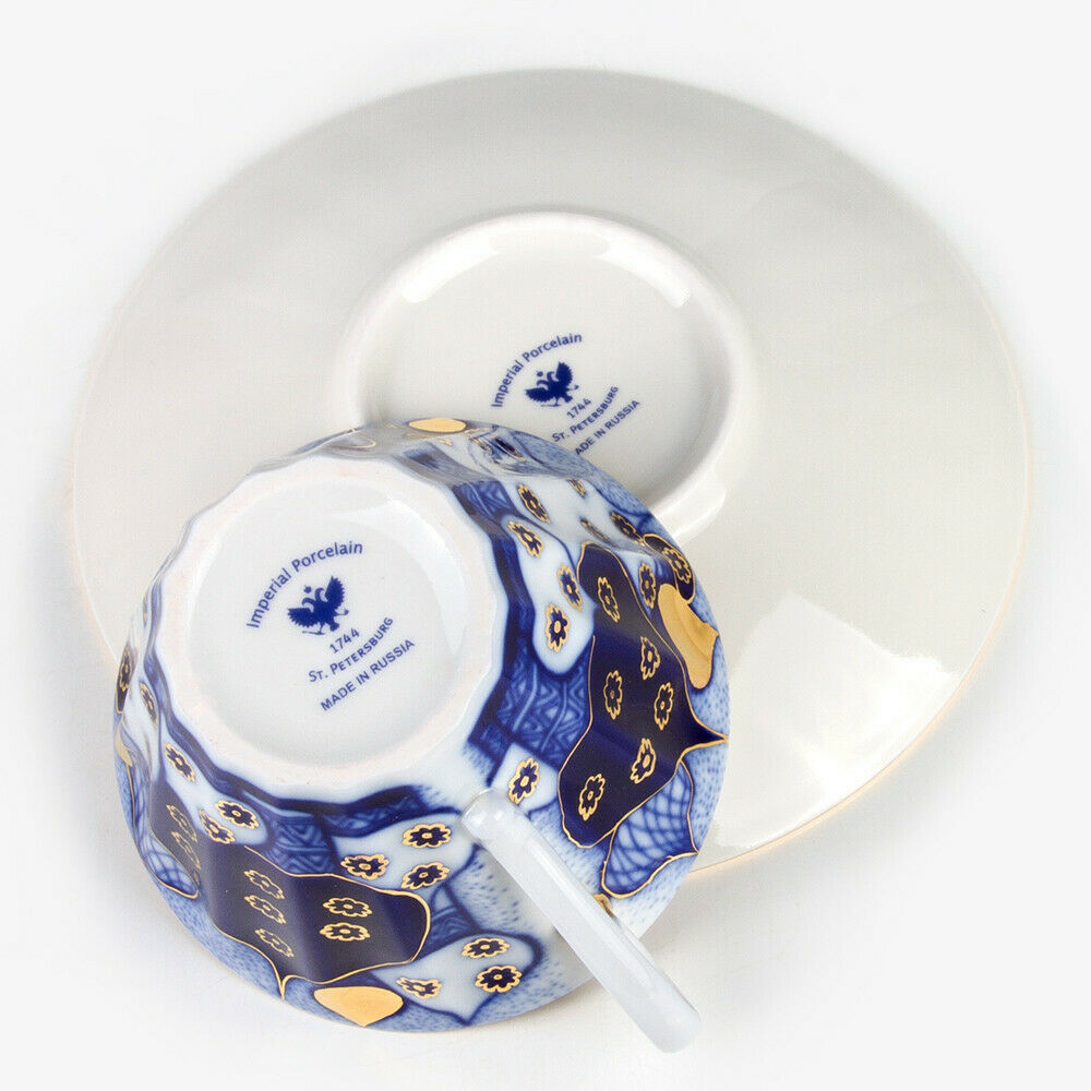 Chimes Teacup w/ Saucer by Imperial Porcelain Russian Lomonosov LFZ IFZ
