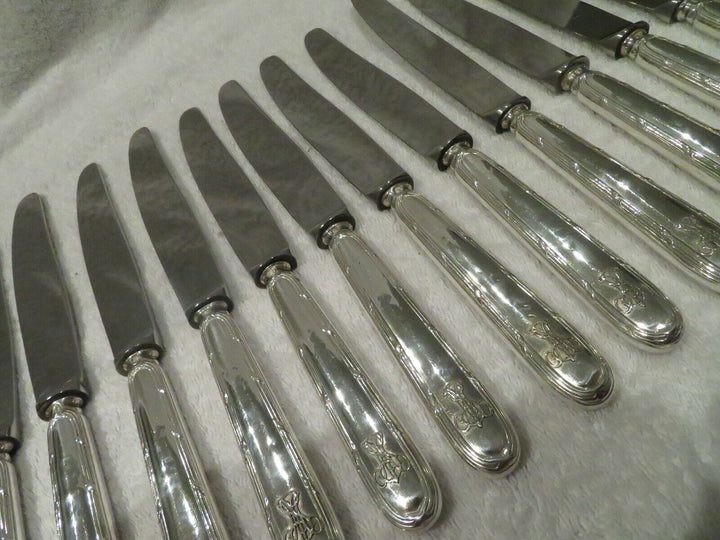 1900 french 950 silver 17 dinner knives Puiforcat Louis XVI st