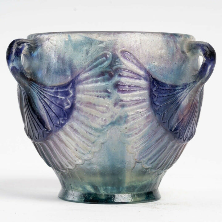 Vase Coupe Lotus Gabriel Argy Rousseau Cameo Glass Pate De Verre Flowers