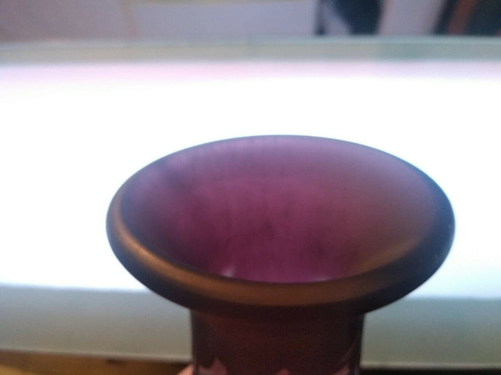 Emile Gallé Vase en verre gravé à décor de glycine ART NOUVEAU 1900