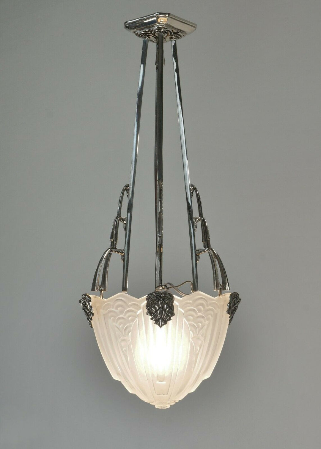 MAYNADIER & SCHNEIDER : FRENCH 1930 ART DECO CHANDELIER lamp pendant muller era