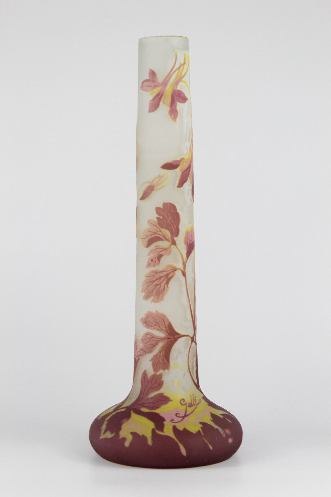 エミールガレ　コロンバインの花の花瓶　アールヌーボー時代の作品