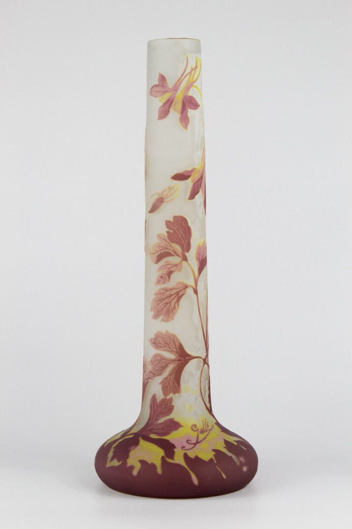 エミールガレ　コロンバインの花の花瓶　アールヌーボー時代の作品