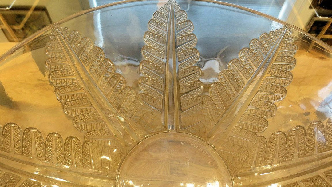 Large Rene Lalique Felix Bowl and Charger Under Plate Circa 1926