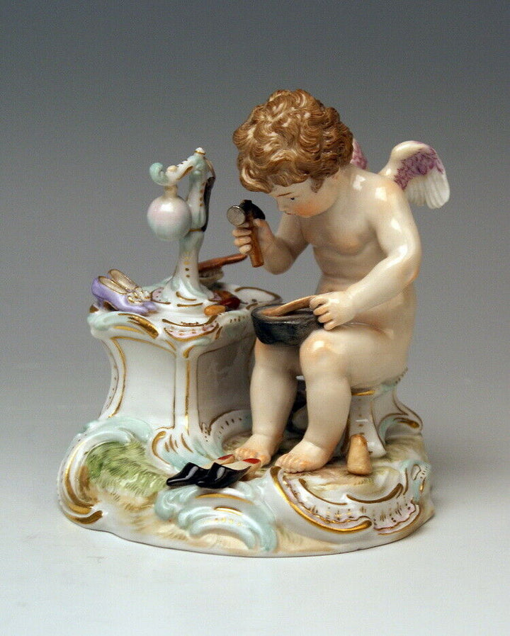 邁森 MEISSEN マイセン FIGUR AMOR SCHUSTER CHERUB SHOEMAKER A. RINGLER MNR:0166 UM 1900