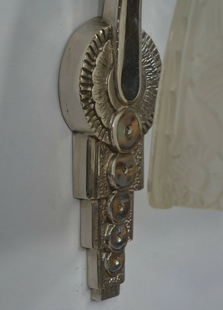 DONNA : PAIR OF 1930 FRENCH ART DECO WALL SCONCES ...... lights lamp 1925 muller