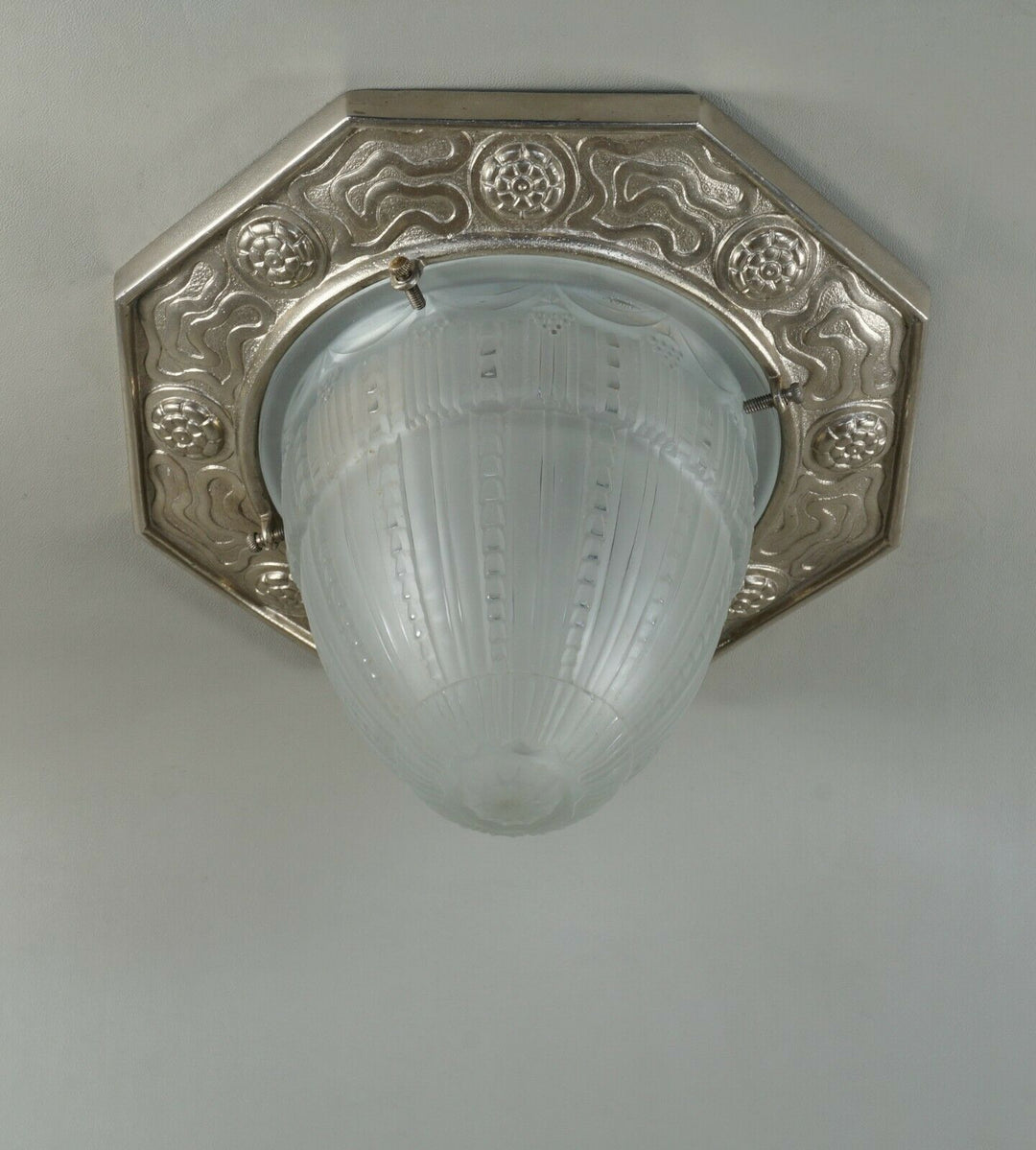 MULLER FRERES & JAMAIN : FRENCH 1930 ART DECO FLUSH MOUNT .......... lamp France