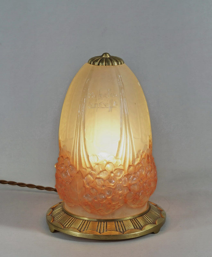 エティエヴァンソン&ミューラー兄弟  1925年頃  フランス  アール・デコ調紫陽花の花のパヒュームランプ2