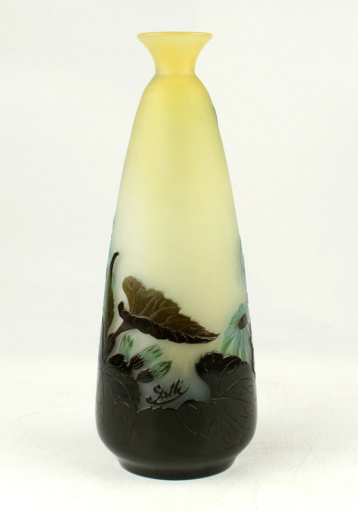 Galle アールヌーヴォー 花瓶 エミールガレ オリジナル アール・ヌーボー ガラス花瓶 – アンティーク