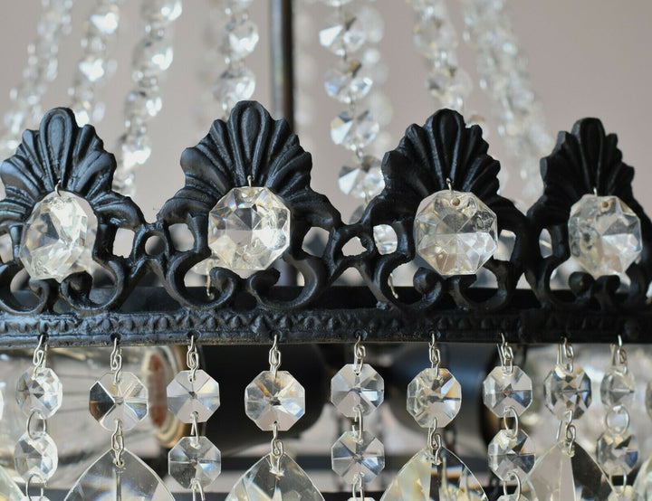 French Empire Chandelier Antique Style Vintage Hallway Lighting, Ceiling Pendant