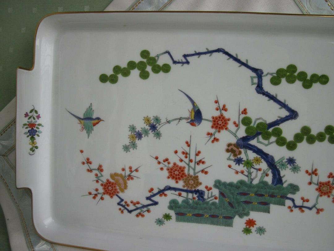 Schönes großes Meissen Tablett in Dekor Indisches Astmuster, drei Freunde