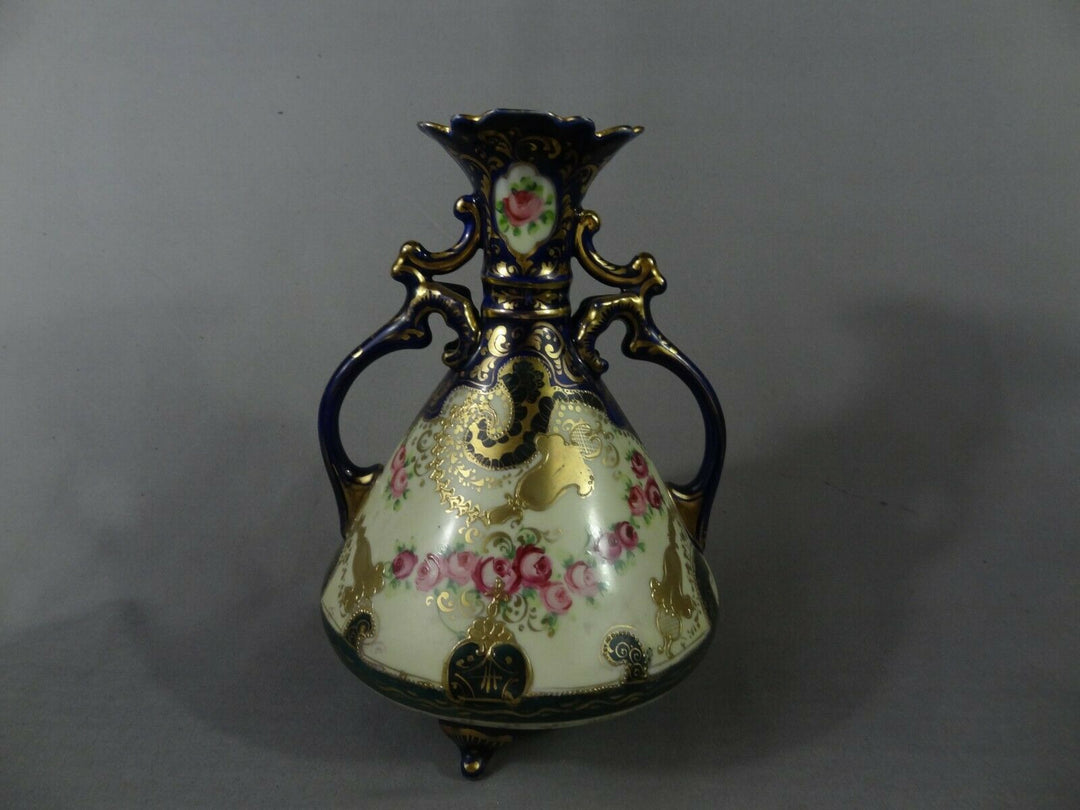 オールドノリタケ　花々が描かれたブルームの花瓶