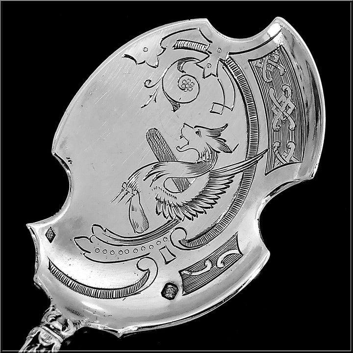 Canaux Masterpiece French Sterling Silver Dessert Set 4 Pc, Dragon, Box