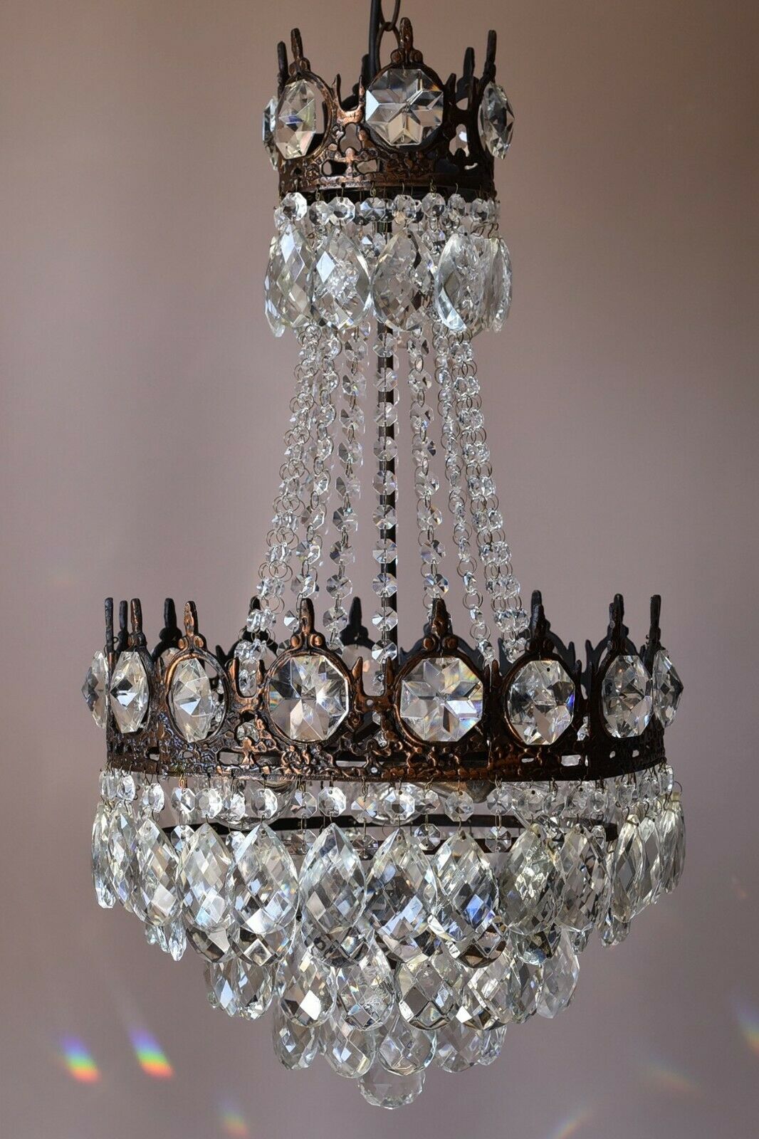 Empire Antique Style Vintage Crystal Chandelier, Ceiling lighting Pendant Lamp