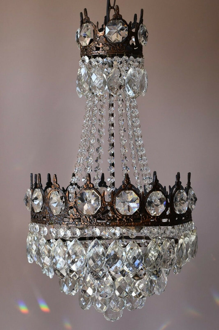 Empire Antique Style Vintage Crystal Chandelier, Ceiling lighting Pendant Lamp