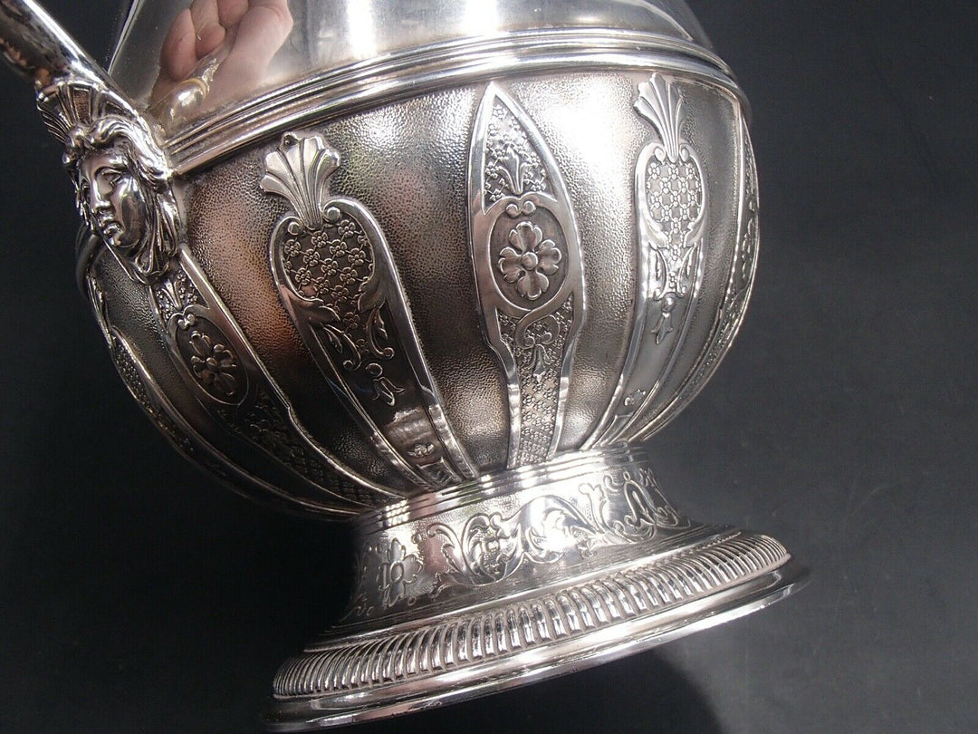 CARDEILHAC RARE CAFETIERE EN ARGENT MASSIF POINCON MINERVE DECOR REGENCE