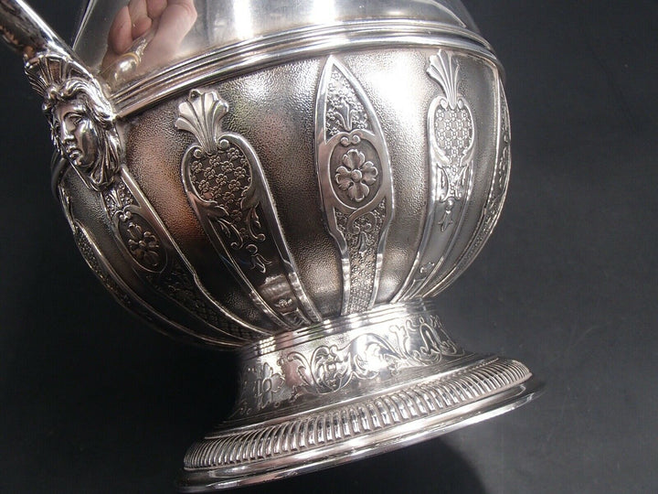 CARDEILHAC RARE CAFETIERE EN ARGENT MASSIF POINCON MINERVE DECOR REGENCE