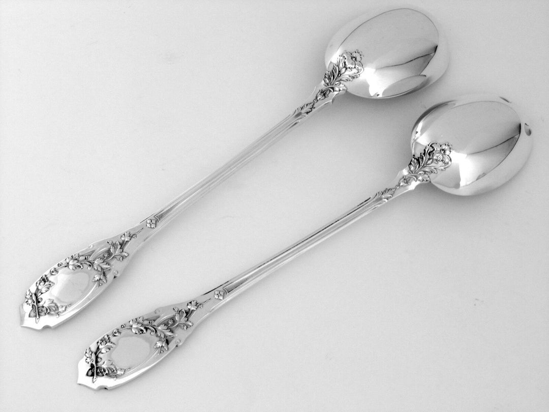 Puiforcat French Sterling Silver 18k Gold Salad Serving Set 2 Pc, Moderne