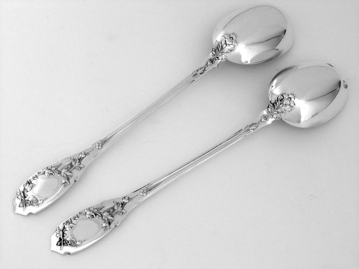 Puiforcat French Sterling Silver 18k Gold Salad Serving Set 2 Pc, Moderne
