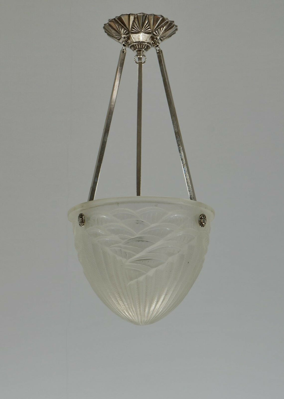 MAYNADIER & SCHNEIDER : FRENCH ART DECO PENDANT CHANDELIER 1930 lamp muller era