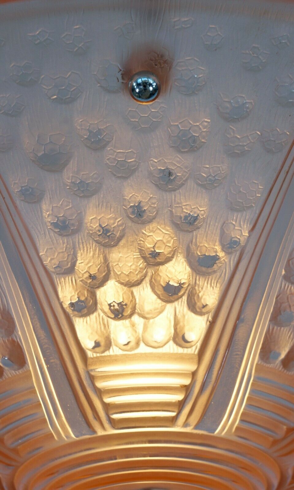 MULLER FRERES & A.BLOCH : large FRENCH 1930 ART DECO PENDANT CHANDELIER . France