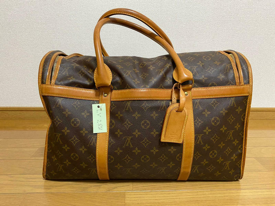AUTH LOUIS VUITTON MONOGRAM SAC Chien 50 Dog Pet Carrier Bag Purse Travel LV288