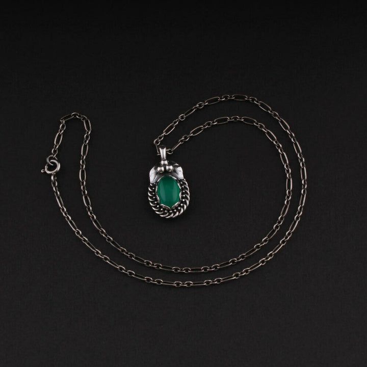 ジョージジェンセン(Georg Jensen)　シルバーペンダント　グリーンアゲート　2012年