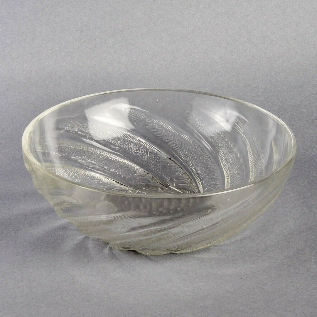 Coupe Poissons Verre Blanc René Lalique R.Lalique Clear Glass Bowl Fishes