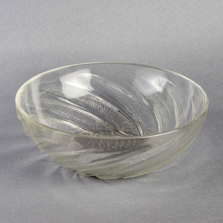 Coupe Poissons Verre Blanc René Lalique R.Lalique Clear Glass Bowl Fishes