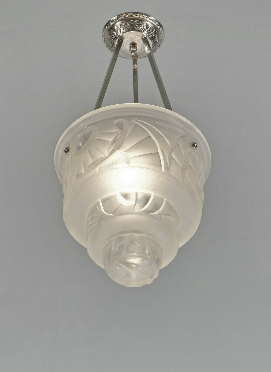 HUBENS & DEGUE : FRENCH ART DECO PENDANT CHANDELIER ....... 1930 lamp muller era