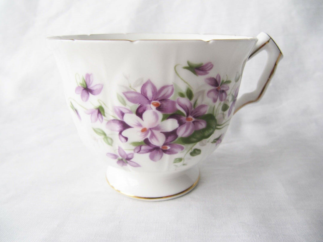 Aynsley Embossed Cup Saucer - Violets Butterfly Pattern