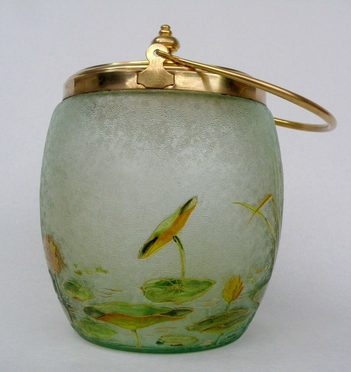 Baccarat ?Saint Louis ? Fabulous Art Nouveau Candy Box Acid Engraved Lilies
