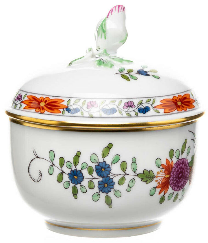 Zuckerdose Garbemuster mit Kante Meissen Neuer Ausschnitt Modell 00821 1. Wahl