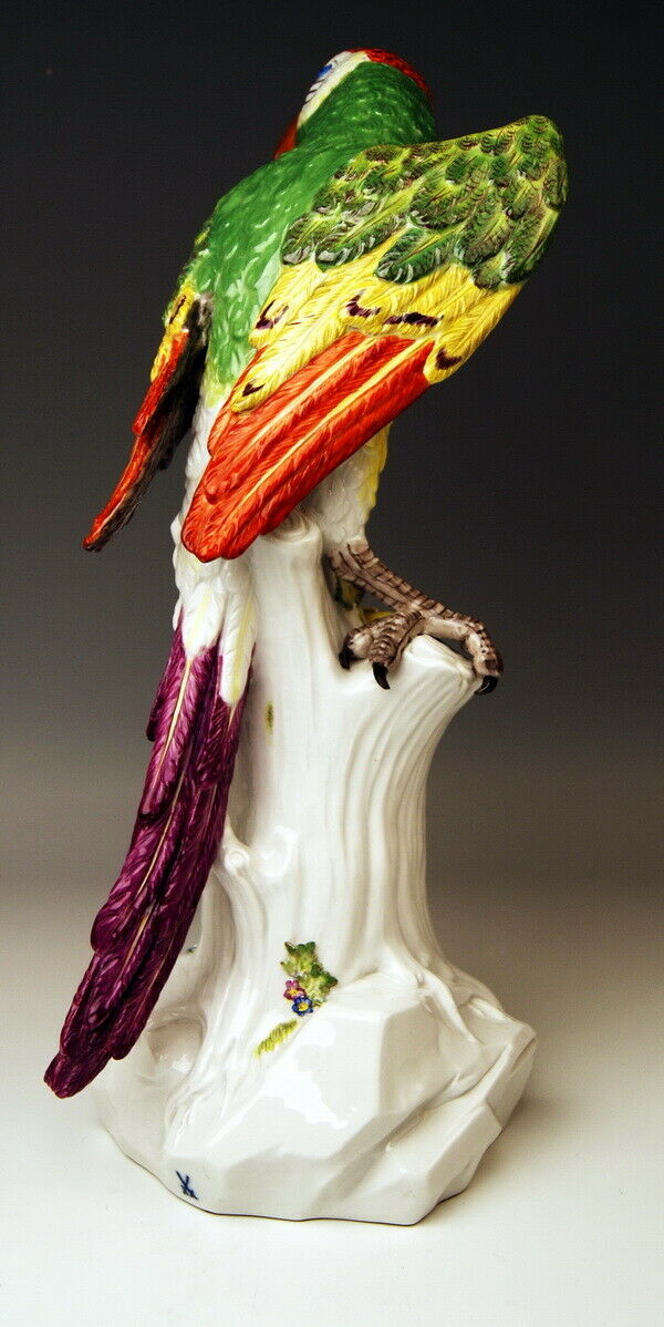 邁森 MEISSEN マイセン TIER FIGUR PAPAGEI BAUM KIRSCHEN PARROT KÄNDLER NR:77234 H:43 CM