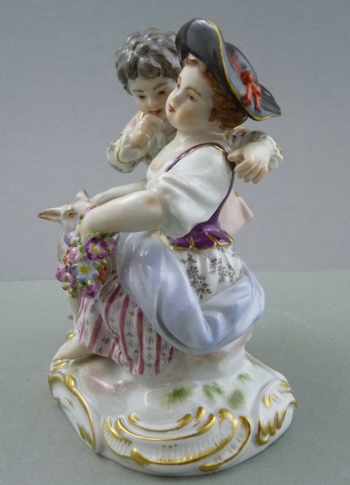 NP 6.416,- € Figur Paar Schäferkinder mit Schaf 61050 Meissen TOP 1.Wahl Gruppe