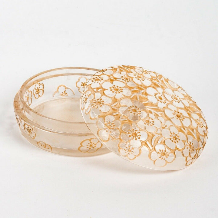 Boite Émiliane Patine Sepia René Lalique Stained Glass Box Jar R.Lalique