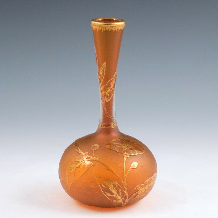 ドーム兄弟( DAUM NANCY)　金色の朝顔デコの花瓶　1895年